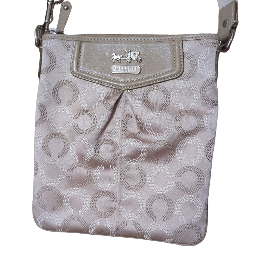 Coach Madison Optical Art Swingpack Crossbody - Beige 44394